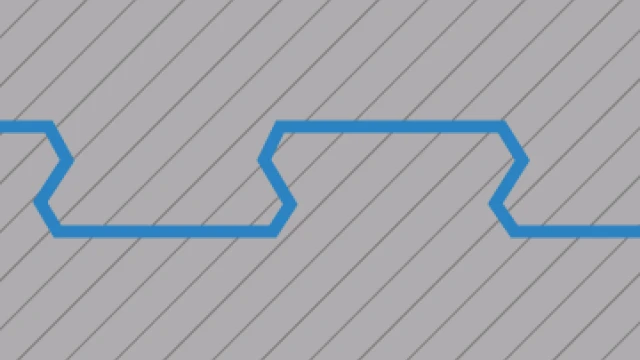 Ausgeschnittene Puzzleverbindung ohne Fase