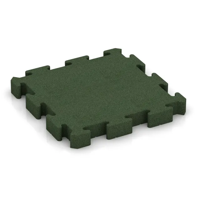 Fitness-Bodenschutzmatte von WARCO im Farbdesign Grasgrün mit den Abmessungen 500 x 500 x 60 mm. Produktfoto von Artikel 3194 in der Aufsicht von schräg vorne.