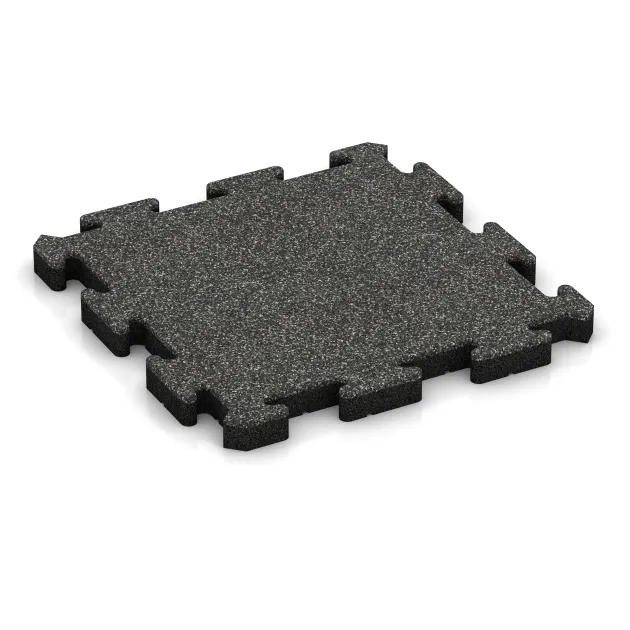 Outdoor-Klickfliese von WARCO im Farbdesign Dunkelgrauer Granit mit den Abmessungen 500 x 500 x 50 mm. Produktfoto von Artikel 3025 in der Aufsicht von schräg vorne.