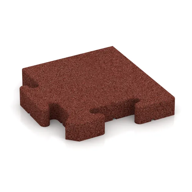 Eckplatte von WARCO im Farbdesign Ziegelrot mit den Abmessungen 235 x 235 x 40 mm. Produktfoto von Artikel 5007 in der Aufsicht von schräg vorne.