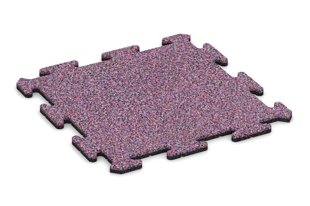 Spielmatte von WARCO im Farbdesign Lavendel mit den Abmessungen 500 x 500 x 18 mm. Produktfoto von Artikel 0061 in der Aufsicht von schräg vorne.
