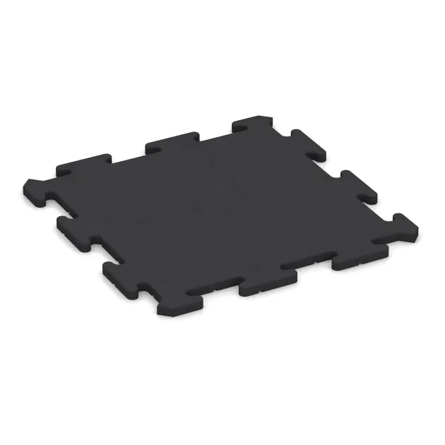 Fitnessboden Studio von WARCO im Farbdesign Anthrazit mit den Abmessungen 500 x 500 x 18 mm. Produktfoto von Artikel 0201 in der Aufsicht von schräg vorne.