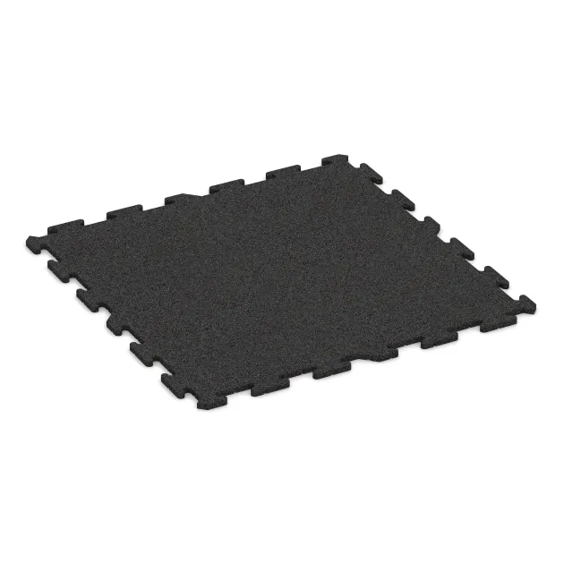 Bodenschutzmatte 1,8 cm HD – Fitness von WARCO im Farbdesign Anthrazit mit den Abmessungen 1000 x 1000 x 18 mm. Produktfoto von Artikel 0340 in der Aufsicht von schräg vorne.
