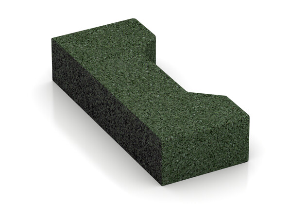 Verbundpflaster-Hälfte längs von WARCO im Farbdesign grasgrün mit den Abmessungen 200 x 82 x 43 mm. Produktfoto von Artikel 5287 in der Aufsicht von schräg vorne.