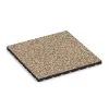 Fallschutzplatte von WARCO im Farbdesign Travertin mit den Abmessungen 500 x 500 x 30 mm. Produktfoto von Artikel 5321 in der Aufsicht von schräg vorne.