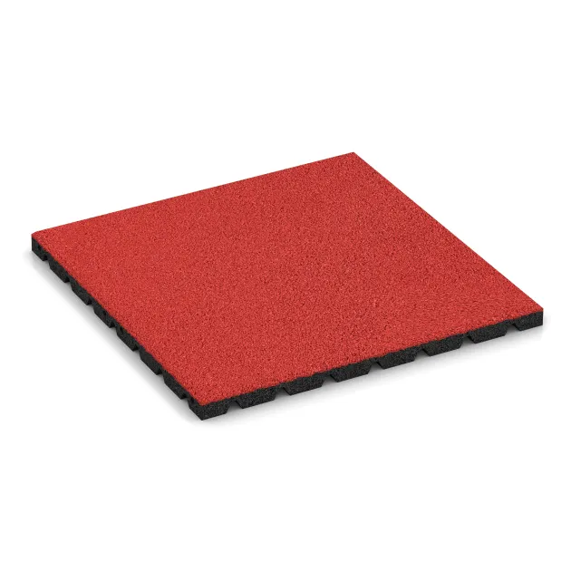 Fallschutzplatte von WARCO im Farbdesign Rose mit den Abmessungen 500 x 500 x 30 mm. Produktfoto von Artikel 0549 in der Aufsicht von schräg vorne.