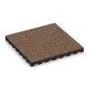 Fallschutzplatte von WARCO im Farbdesign Bast & Borke mit den Abmessungen 500 x 500 x 45 mm. Produktfoto von Artikel 0645 in der Aufsicht von schräg vorne.