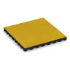 Fallschutzplatte von WARCO im Farbdesign Zitronengelb mit den Abmessungen 500 x 500 x 45 mm. Produktfoto von Artikel 0636 in der Aufsicht von schräg vorne.