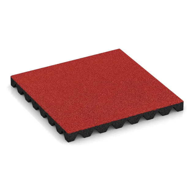 Fallschutzplatte von WARCO im Farbdesign Rose mit den Abmessungen 500 x 500 x 45 mm. Produktfoto von Artikel 0639 in der Aufsicht von schräg vorne.