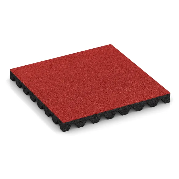 Fallschutzplatte von WARCO im Farbdesign Rose mit den Abmessungen 500 x 500 x 50 mm. Produktfoto von Artikel 0689 in der Aufsicht von schräg vorne.