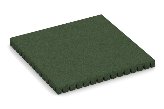 Fallschutzmatte von WARCO im Farbdesign grasgrün mit den Abmessungen 1000 x 1000 x 80 mm. Produktfoto von Artikel 0860 in der Aufsicht von schräg vorne.