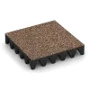 Fallschutzplatte von WARCO im Farbdesign Bast & Borke mit den Abmessungen 500 x 500 x 100 mm. Produktfoto von Artikel 3711 in der Aufsicht von schräg vorne.