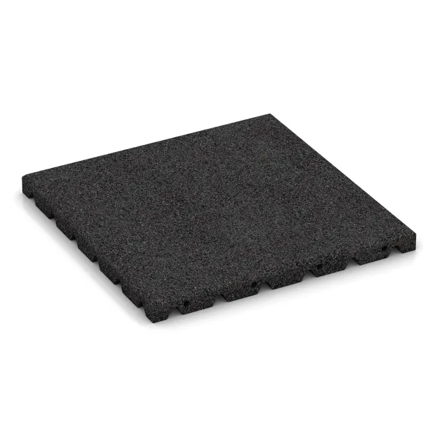 Terrassenfliese 3 cm von WARCO im Farbdesign Anthrazit mit den Abmessungen 400 x 400 x 30 mm. Produktfoto von Artikel 0514 in der Aufsicht von schräg vorne.