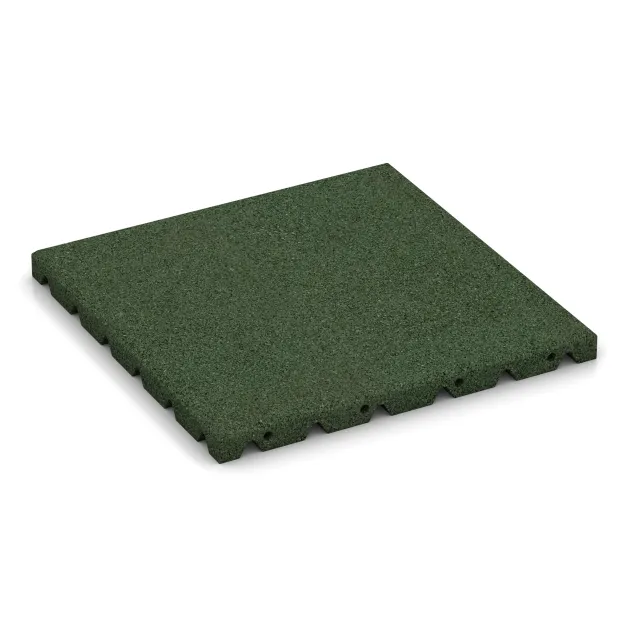 Terrassenfliese 3 cm von WARCO im Farbdesign Grasgrün mit den Abmessungen 400 x 400 x 30 mm. Produktfoto von Artikel 0516 in der Aufsicht von schräg vorne.