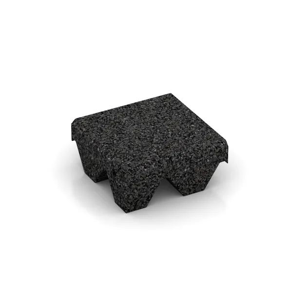 Materialmuster von WARCO im Farbdesign Anthrazit mit den Abmessungen ca.100 x 100 x 50 mm. Produktfoto von Artikel 0509 in der Aufsicht von schräg vorne.
