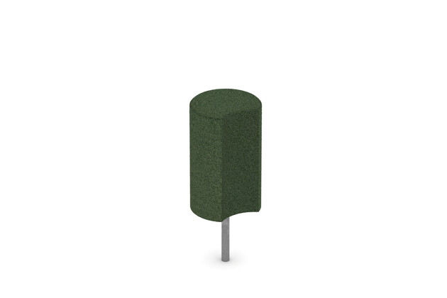 Gummigranulat-Palisade von WARCO im Farbdesign grasgrün mit den Abmessungen ø 250 x 400 mm. Produktfoto von Artikel 2552 in der Aufsicht von schräg vorne.