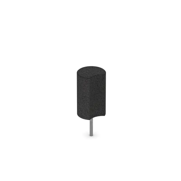 Gummi-Palisade von WARCO im Farbdesign Anthrazit mit den Abmessungen ø250 x 400 mm. Produktfoto von Artikel 2554 in der Aufsicht von schräg vorne.