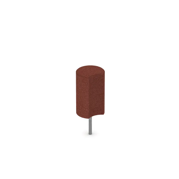 Gummi-Palisade von WARCO im Farbdesign Ziegelrot mit den Abmessungen ø250 x 400 mm. Produktfoto von Artikel 2549 in der Aufsicht von schräg vorne.
