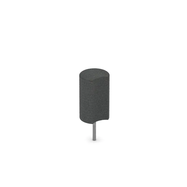 Gummi-Palisade von WARCO im Farbdesign Schiefergrau mit den Abmessungen ø250 x 400 mm. Produktfoto von Artikel 2553 in der Aufsicht von schräg vorne.