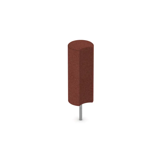 Gummi-Palisade von WARCO im Farbdesign Ziegelrot mit den Abmessungen ø250 x 600 mm. Produktfoto von Artikel 2555 in der Aufsicht von schräg vorne.