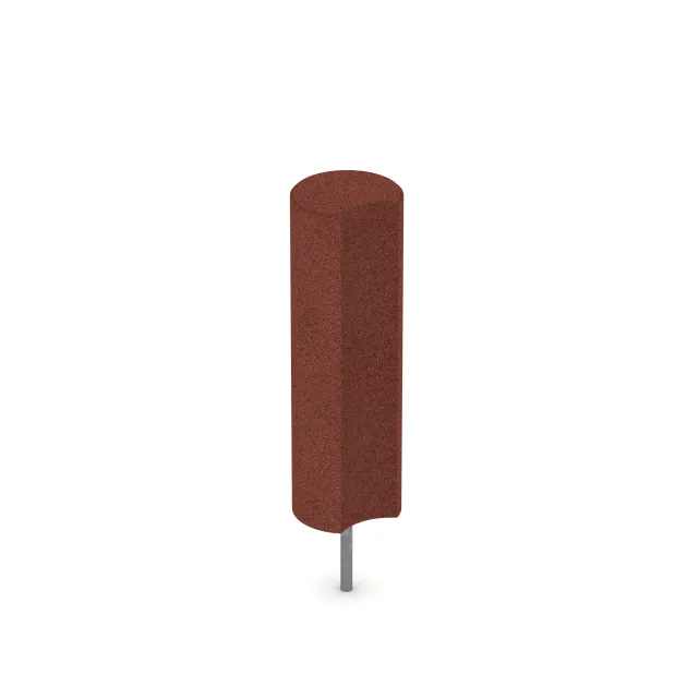 Gummi-Palisade von WARCO im Farbdesign Ziegelrot mit den Abmessungen ø250 x 800 mm. Produktfoto von Artikel 2561 in der Aufsicht von schräg vorne.