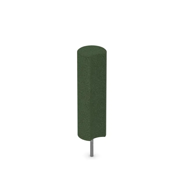 Gummi-Palisade von WARCO im Farbdesign Grasgrün mit den Abmessungen ø250 x 800 mm. Produktfoto von Artikel 2564 in der Aufsicht von schräg vorne.