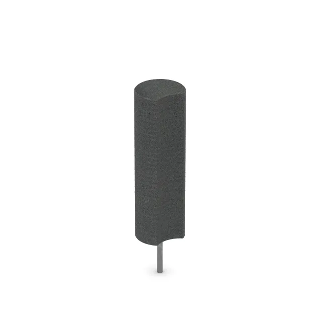 Gummi-Palisade von WARCO im Farbdesign Schiefergrau mit den Abmessungen ø250 x 800 mm. Produktfoto von Artikel 2565 in der Aufsicht von schräg vorne.