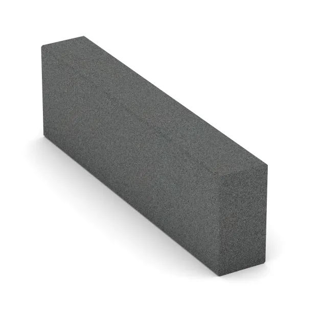 Blockstufe aus Gummigranulat von WARCO im Farbdesign Schiefergrau mit den Abmessungen 1000 x 300 x 150 mm. Produktfoto von Artikel 2601 in der Aufsicht von schräg vorne.
