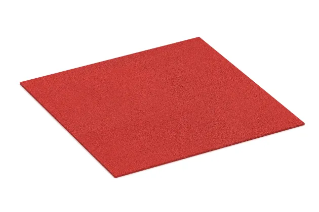 Gummigranulat-Platte von WARCO im Farbdesign Rose mit den Abmessungen 1000 x 1000 x 7 mm. Produktfoto von Artikel 4377 in der Aufsicht von schräg vorne.