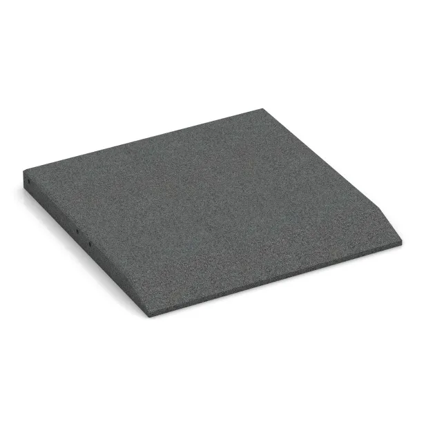 Rand-Platte (eine Seite abgeschrägt) von WARCO im Farbdesign Schiefergrau mit den Abmessungen 500 x 500 x 40 mm. Produktfoto von Artikel 0430 in der Aufsicht von schräg vorne.