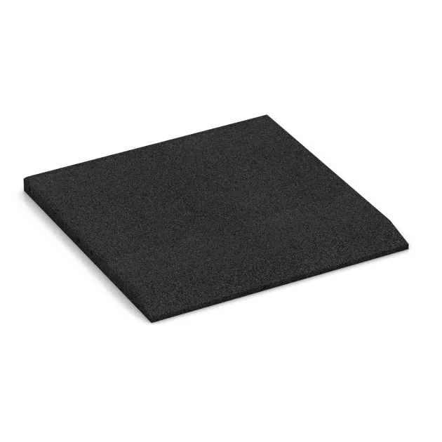 Rand-Platte (eine Seite abgeschrägt) von WARCO im Farbdesign Anthrazit mit den Abmessungen 500 x 500 x 30 mm. Produktfoto von Artikel 0425 in der Aufsicht von schräg vorne.