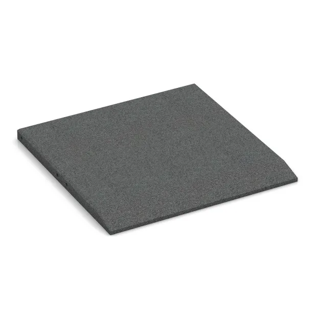 Rand-Platte (eine Seite abgeschrägt) von WARCO im Farbdesign Schiefergrau mit den Abmessungen 500 x 500 x 30 mm. Produktfoto von Artikel 0424 in der Aufsicht von schräg vorne.