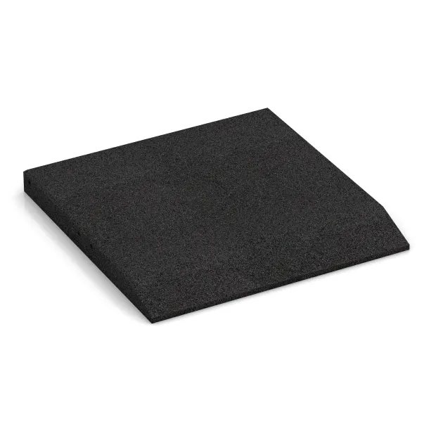 Rand-Platte (eine Seite abgeschrägt) von WARCO im Farbdesign Anthrazit mit den Abmessungen 500 x 500 x 45 mm. Produktfoto von Artikel 0437 in der Aufsicht von schräg vorne.