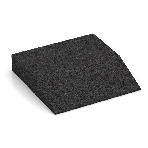 Rand-Platte (eine Seite abgeschrägt) von WARCO im Farbdesign Anthrazit mit den Abmessungen 500 x 500 x 100 mm. Produktfoto von Artikel 0461 in der Aufsicht von schräg vorne.