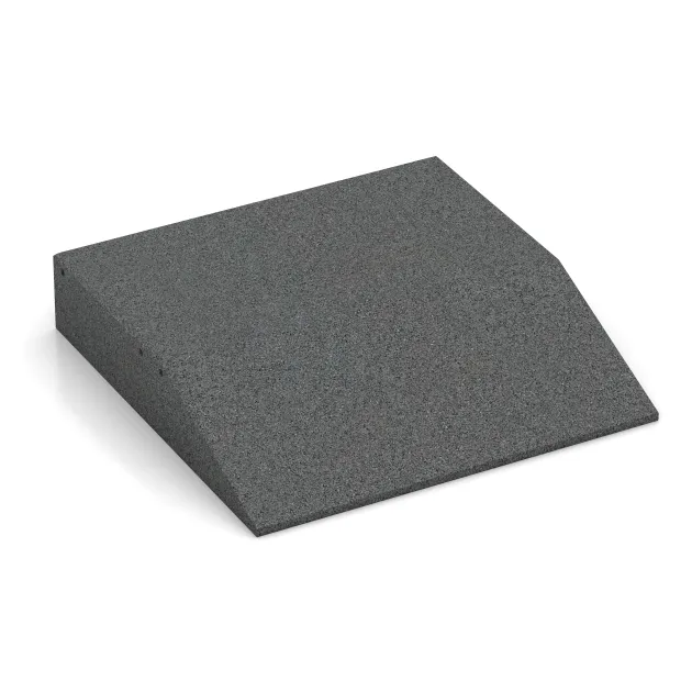 Rand-Platte (eine Seite abgeschrägt) von WARCO im Farbdesign Schiefergrau mit den Abmessungen 500 x 500 x 100 mm. Produktfoto von Artikel 0460 in der Aufsicht von schräg vorne.