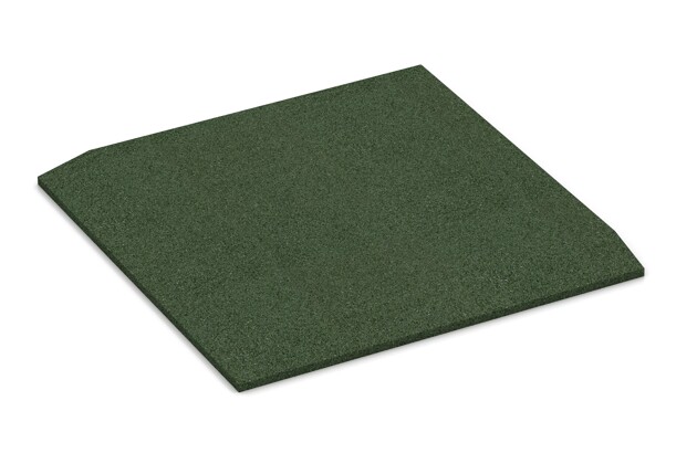 Eck-Platte (zwei Seiten abgeschrägt) von WARCO im Farbdesign grasgrün mit den Abmessungen 500 x 500 x 30 mm. Produktfoto von Artikel 0465 in der Aufsicht von schräg vorne.