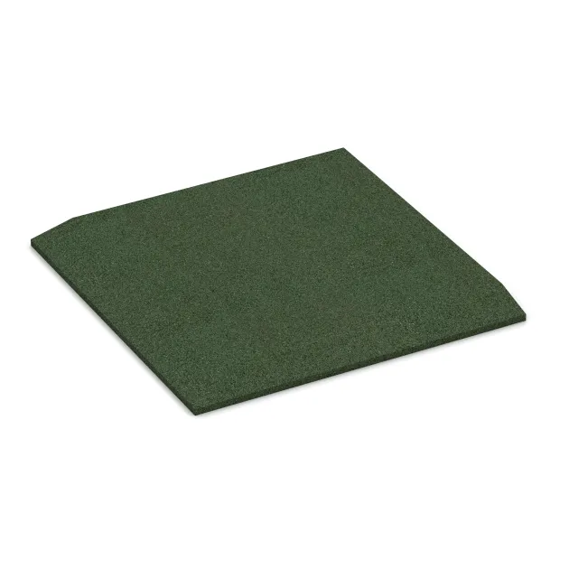 Eck-Platte (zwei Seiten abgeschrägt) von WARCO im Farbdesign Grasgrün mit den Abmessungen 500 x 500 x 30 mm. Produktfoto von Artikel 0465 in der Aufsicht von schräg vorne.