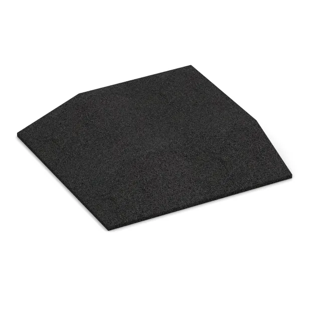 Eck-Platte (zwei Seiten abgeschrägt) von WARCO im Farbdesign Anthrazit mit den Abmessungen 500 x 500 x 80 mm. Produktfoto von Artikel 0497 in der Aufsicht von schräg vorne.