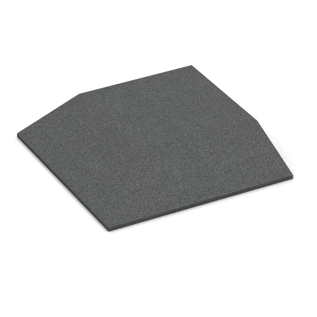 Eck-Platte (zwei Seiten abgeschrägt) von WARCO im Farbdesign Schiefergrau mit den Abmessungen 500 x 500 x 80 mm. Produktfoto von Artikel 0496 in der Aufsicht von schräg vorne.