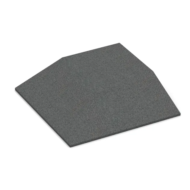 Eck-Platte (zwei Seiten abgeschrägt) von WARCO im Farbdesign Schiefergrau mit den Abmessungen 500 x 500 x 100 mm. Produktfoto von Artikel 0502 in der Aufsicht von schräg vorne.