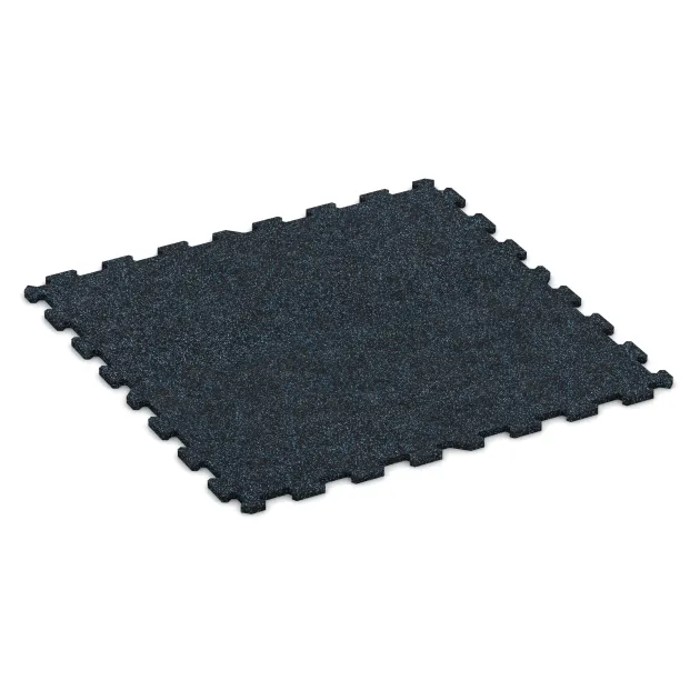 Fitnessboden Kompakt von WARCO im Farbdesign Leicht Blau Gesprenkelt mit den Abmessungen 970 x 970 x 16 mm | 0,94 m². Produktfoto von Artikel 1131 in der Aufsicht von schräg vorne.