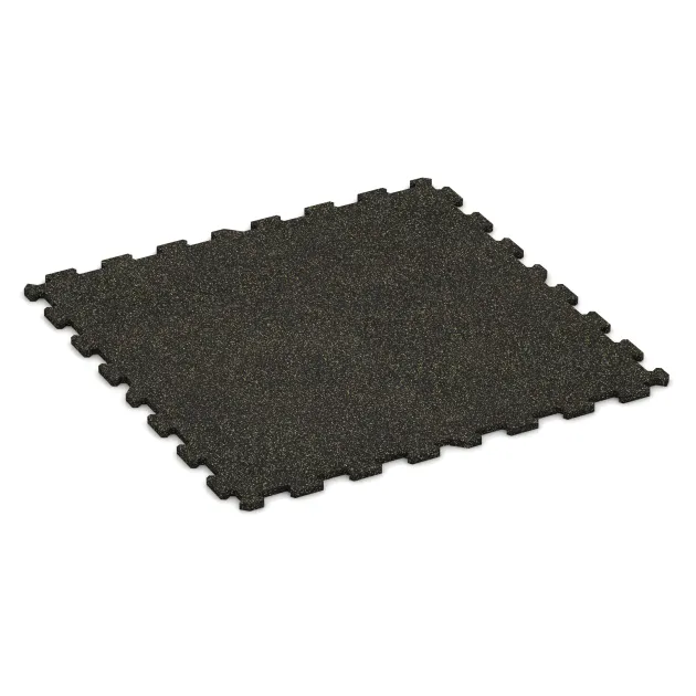 Fitnessboden Kompakt von WARCO im Farbdesign Leicht Gelb Gesprenkelt mit den Abmessungen 970 x 970 x 16 mm | 0,94 m². Produktfoto von Artikel 1140 in der Aufsicht von schräg vorne.