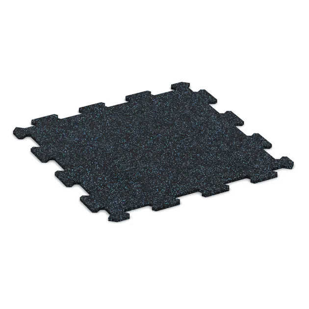 Fitnessboden Kompakt von WARCO im Farbdesign Leicht Blau Gesprenkelt mit den Abmessungen 485 x 485 x 8 mm | 0,235 m². Produktfoto von Artikel 0917 in der Aufsicht von schräg vorne.
