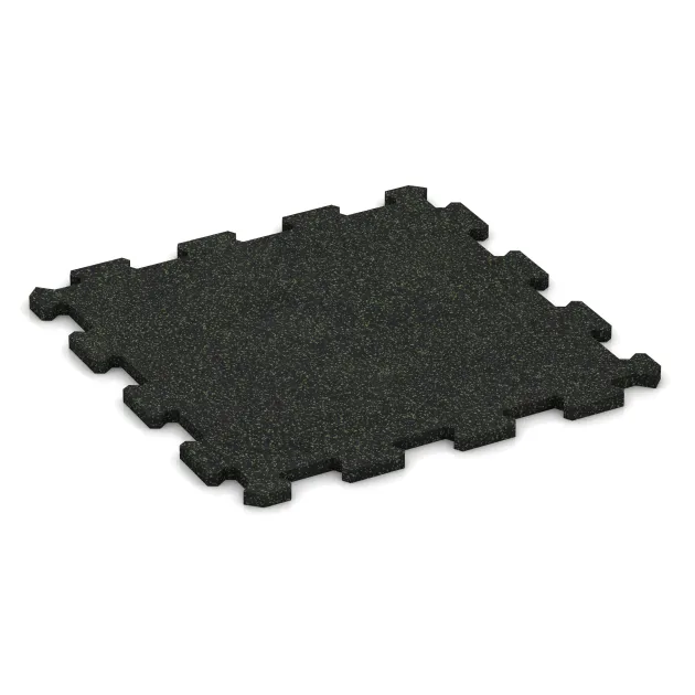 Fitnessboden Kompakt von WARCO im Farbdesign Leicht Grün Gesprenkelt mit den Abmessungen 485 x 485 x 16 mm | 0,235 m². Produktfoto von Artikel 0997 in der Aufsicht von schräg vorne.