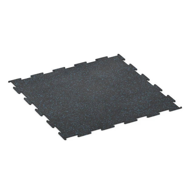 Fitnessboden Kompakt von WARCO im Farbdesign Leicht Blau Gesprenkelt mit den Abmessungen 100 × 100 × 0,8 cm. Produktfoto von Artikel 6451 in der Aufsicht von schräg vorne.