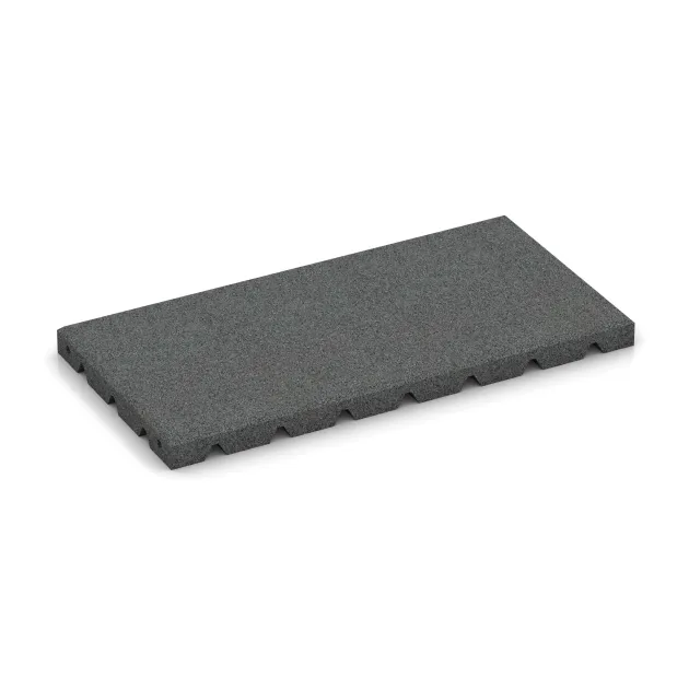 halbe Platte von WARCO im Farbdesign Schiefergrau mit den Abmessungen 500 x 250 x 30 mm. Produktfoto von Artikel 0382 in der Aufsicht von schräg vorne.