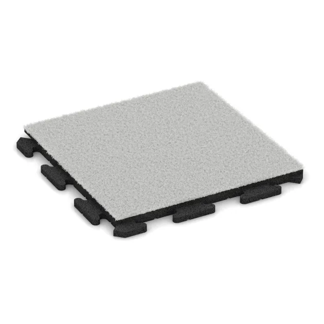 Fitnessboden Kunstrasen-Platte von WARCO im Farbdesign Weißes Kunstgras mit den Abmessungen 500 x 500 x 30 mm. Produktfoto von Artikel 1243 in der Aufsicht von schräg vorne.