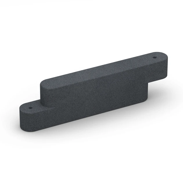 Gummi-Randstein von WARCO im Farbdesign Schiefergrau mit den Abmessungen 100 x 15 x 30 cm. Produktfoto von Artikel 6642 in der Aufsicht von schräg vorne.
