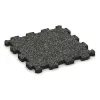 Fitnessmatte Premium 2 cm von WARCO im Farbdesign Dunkelgrauer Granit mit den Abmessungen 306 x 306 x 20 mm. Produktfoto von Artikel 3724 in der Aufsicht von schräg vorne.