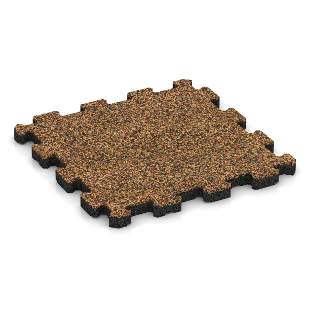 Fitnessmatte Premium 2 cm von WARCO im Farbdesign Terra Cotta mit den Abmessungen 306 x 306 x 20 mm. Produktfoto von Artikel 3714 in der Aufsicht von schräg vorne.
